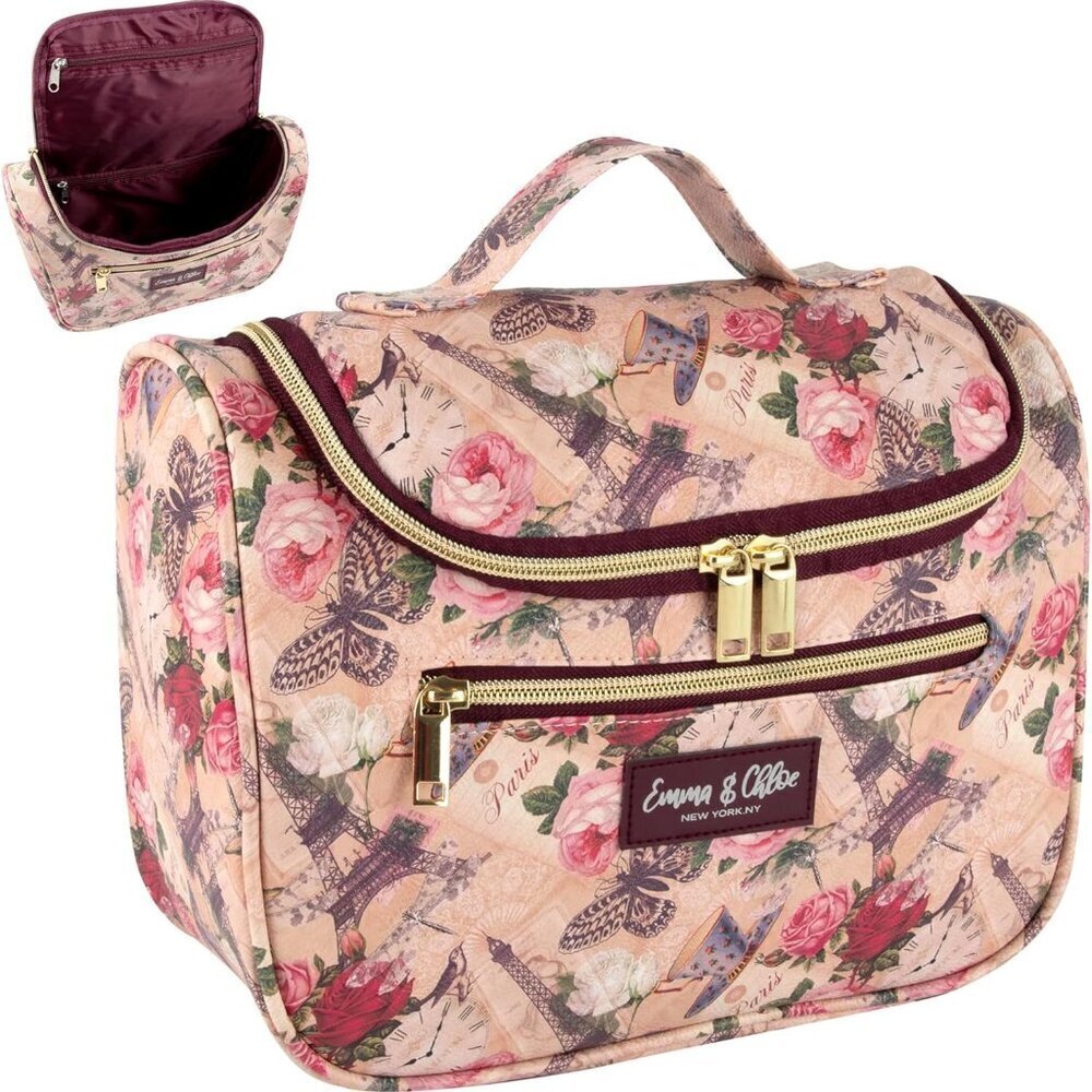 Large Cosmetic Case Makeup Organizer, Toiletry Bag for Women | 4 Section Waterpr